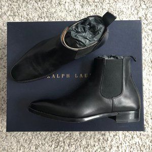 Ralph Lauren Black Calfskin Leather Chelsea Boots